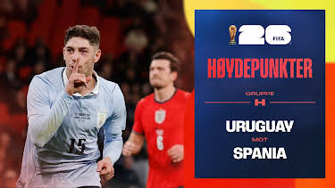 10:00: Fotball-VM 2026 Høydepunkter: Uruguay–Spania | NRK 1 | 6/27 2026