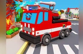 3D Cars Stories: Red Fire Truck's adventures