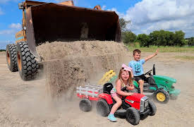 Hudson's Playground: Using All Kinds of Tractors To Dig Dirt!
