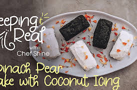 Keeping it Real with Chef Shine: Spinach Pear Cake with Coconut Icing