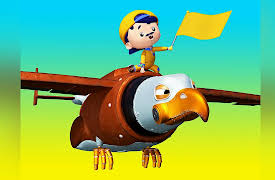 AnimaCars - Truck and Animal's Adventures: Eagle plane & stampede / The Martle Rock & turtle fire truck/ Trampoline on Giant Bean
