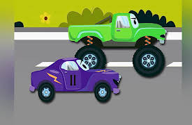 Funny Cars and City Adventures: The Racing Car and the Monter Truck
