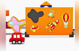 4 Cars: Colored cars and jigsaw puzzle: aircrafts