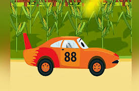 Funny Cars and City Adventures: Orange Racing Car