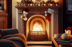 A Very British Yule Log: Cozy British Home (with Ambient Sounds)