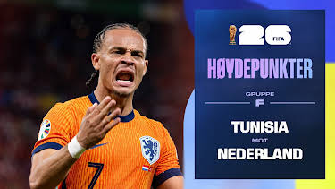 09:20: Fotball-VM 2026 Høydepunkter: Tunisia–Nederland | NRK 1 | 6/26 2026