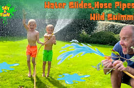 Sky and Finn: Water Slides, Hose Pipes and Wild Swimming