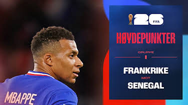 09:00: Fotball-VM 2026 Høydepunkter: Frankrike–Senegal | NRK 1 | 6/17 2026