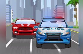 Funny Cars: The Police Car and Red Racing Car