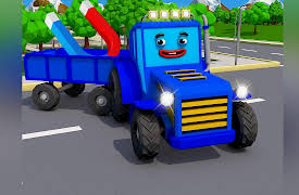 3D Cars Stories: Blue Tractor and a magnet