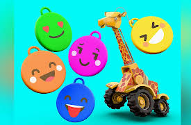 Learning with AnimaCars: Learn Colors : Crusty playing the hat game / G-Crane finding smiley faces