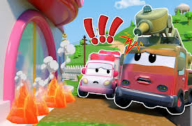Car City Super: Tom's Garage: Oh No! Fire Truck's Hose Is Full of Slime, He Can't Help Ambulance