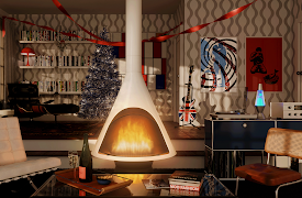 A Very British Yule Log: Mod London Flat (with Ambient Sounds)