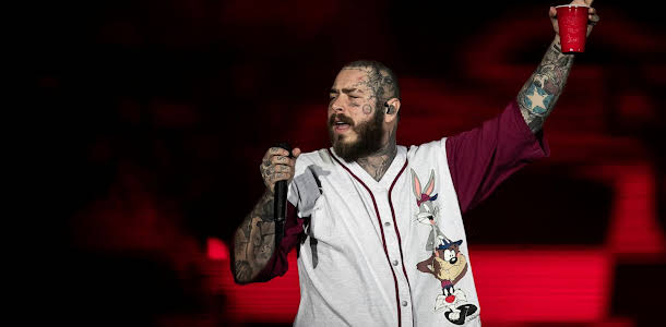 Post Malone suffers painful fall from stage