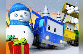 Tiny Trucks: 【Christmas】Snowman and Giant Sledge Slide / Christmas Preparation