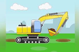 Funny Cars in the City: Yellow Excavator