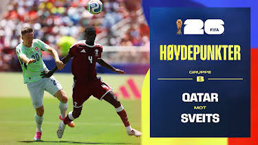 08:20: Fotball-VM 2026 Høydepunkter: Qatar–Sveits | NRK 1 | 6/14 2026
