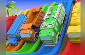Dump Trucks - Ball Pit Videos for Kids: More Trucks Sliding