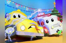 Christmas in Car City: Christmas Lights / The Police Car has a Cold on Christmas Eve / The Bulldozer Smashed his Head With a Brick
