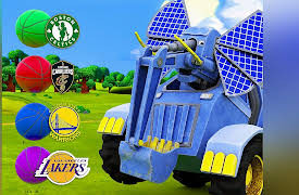 Learning with AnimaCars: Learn Colors with the NBA teams  / Learn the red color