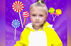 Tiki Taki Kids: Yasya eating colored lollipops