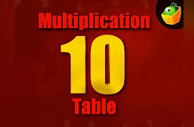 Multiplication Tables: Multiplication 10 Table