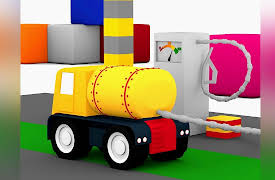 4 Cars: Colored cars and the fuel tanker