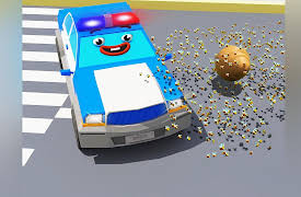 3D Cars Stories: Blue Police Car and a hive