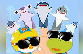 Pororo the Little Penguin Finger Family Song: 1. Shark Finger Family