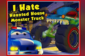 Road Rangers Kids Cars Cartoon Shows: I Hate Haunted House Monster Truck