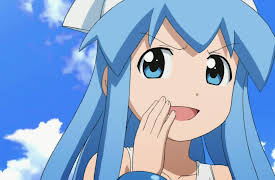 Squid Girl: Wait a squid, aren't you on my side? / Up for a squid-celebration? / Wanna play with this squid?