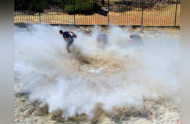 How Ridiculous: CATCHING GIANT WATER BOMBS from 45m TOWER!