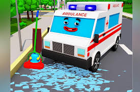 3D Cars Stories: White Ambulance is on duty