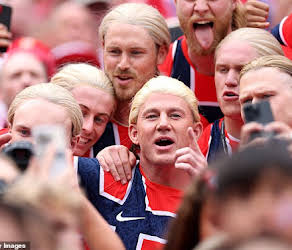 Channing Tatum Blends Into Crowds in Norway Wearing Erling Haaland Blonde Wig