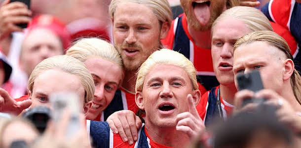 Channing Tatum Blends Into Crowds in Norway Wearing Erling Haaland Blonde Wig