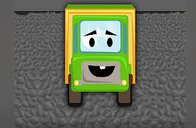 Funny Cars and City Adventures: Green Garbage Truck