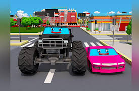 Cars Town - Learn Colors, Numbers and More: Learning colors with the Monster Truck and the Racing Car