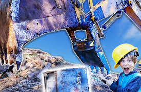 Adventure Agents: Breaking Open Abandoned Safe with Giant Excavator (Actually Opens)