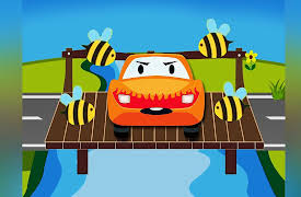 Funny Cars and City Adventures: Orange Racing Car