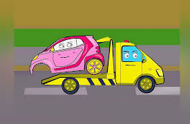 Incredible Adventures of Funny Cars: Yellow Tow Truck and little Car