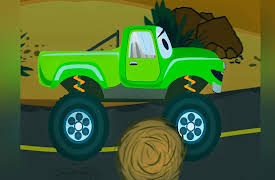 Funny Cars and City Adventures: Green Monster Truck