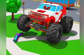 3D Cars Stories: The Monster Truck and  playing gun