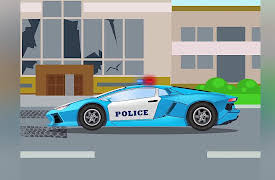 Funny Cars in the City: Blue Police Car