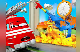 Troy in Train Town: Christmas Illuminations / The firetruck