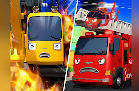 Tayo Rescue Team Cartoon for Kids: Fire Truck Frank! The Heavy Vehicles are Trapped in the Construction Site!