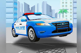 Funny Cars: Blue Police Cars