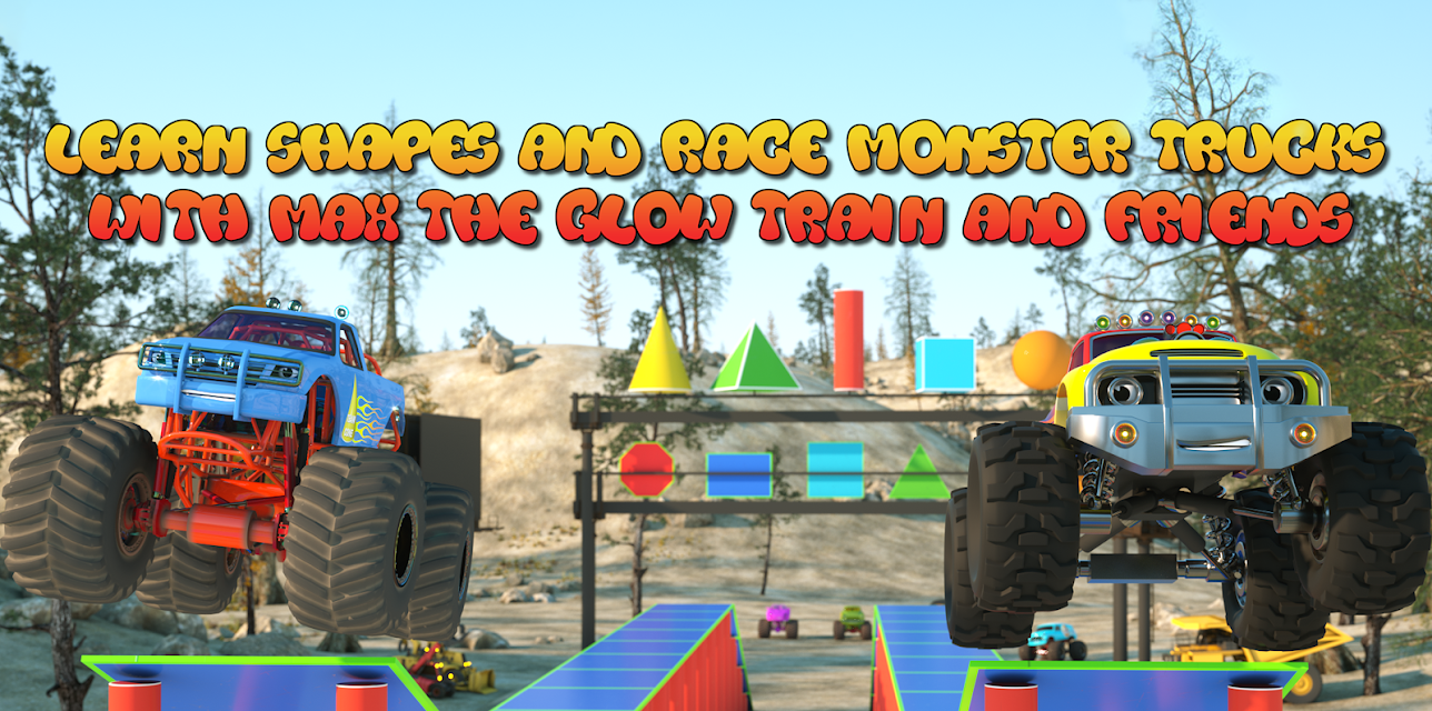 Learn Shapes and Race Monster Trucks with Max the Glow Train and Friends