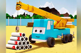 Trucks' Tales - Cartoons for Kids: The Excavator - Learning numbers up to ten