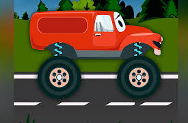 Funny Cars and City Adventures: Red Monster Truck